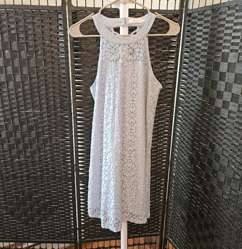 Vintage Candies Lace Pastel Blue Halter Dress